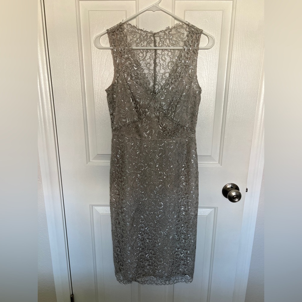 BCBGMaxAzria Metallic Lace Dress